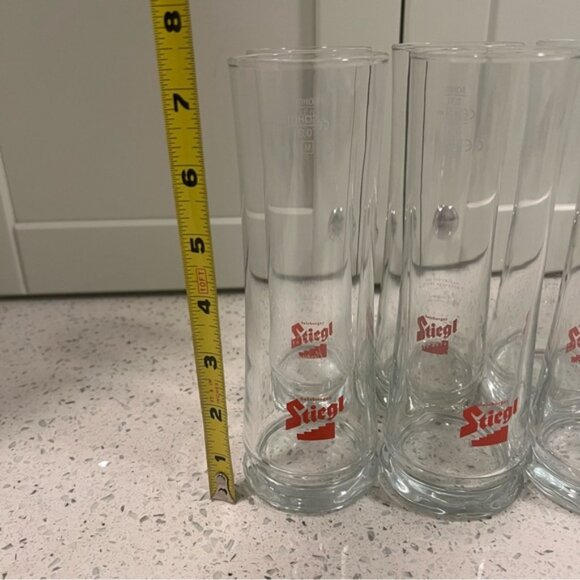 KISKA SALZBURGER STIEGL Set of 6 Pilsner Beer Glasses 7.5 Tall 300 ml - Picture 2 of 9